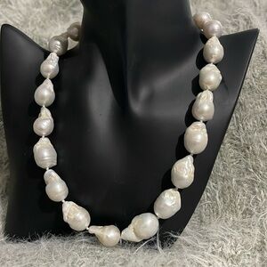 Genuine Natural Irregular Baroque Large Freshwater Pearl Choker Necklace